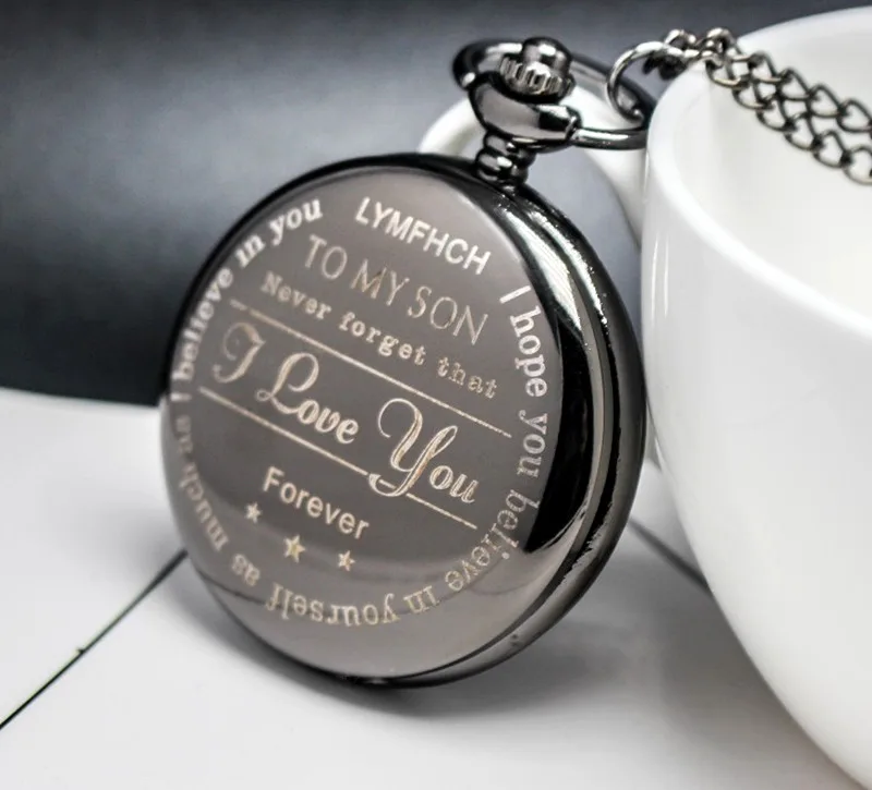 Винтажные кварцевые карманные часы "для моего сына I LOVE YOU" Forever, карманные часы на цепочке, подарки для мужчин, детей, мужские часы hombre Saati