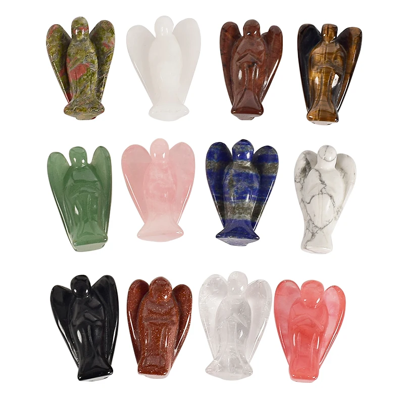 Фигурка из драгоценных камней с естественным углом миниатюрная резная поделка в