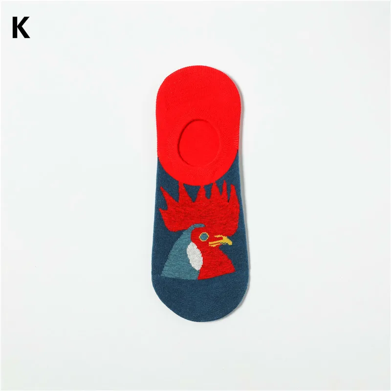 Летние невидимые короткие тапочки с рисунками из мультфильмов; забавные короткие носки-лодочки с низким вырезом; женские хлопковые носки; Meias Feminino Calcetines Mujer Harajuku - Цвет: K