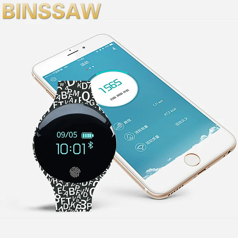 Смарт-часы BINSSAW для IOS Android для мужчин и женщин, водонепроницаемые спортивные умные часы, шагомер, напоминание о калориях, фитнес-браслет