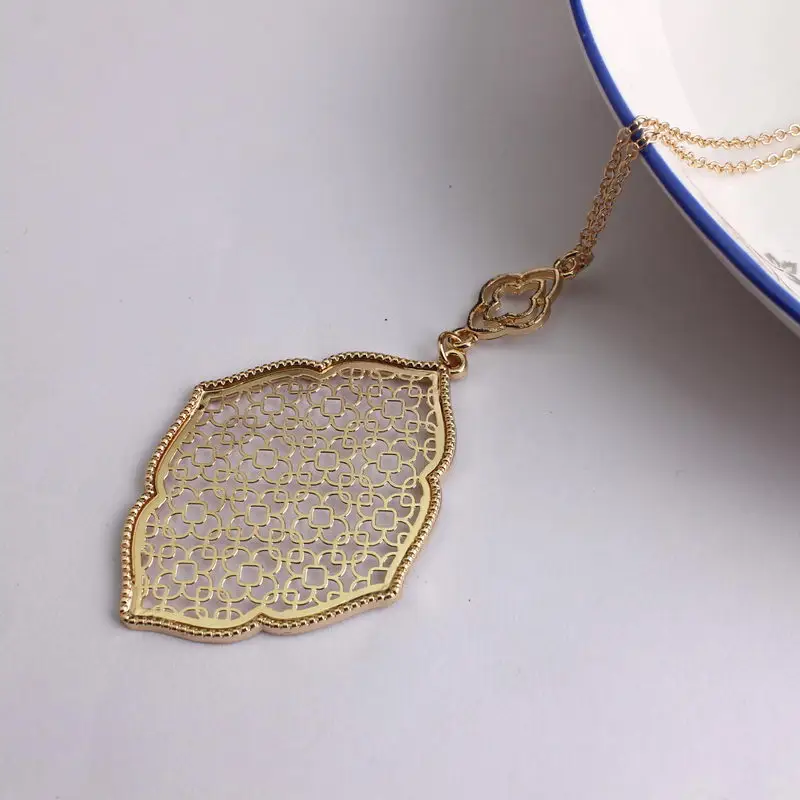 N4726 Gold ZWPON,, полое, каплевидное, Филигранное, длинное ожерелье для женщин, массивное ожерелье, s подвески, ювелирное изделие, подарок на день Святого Валентина - Окраска металла: N4726 Gold