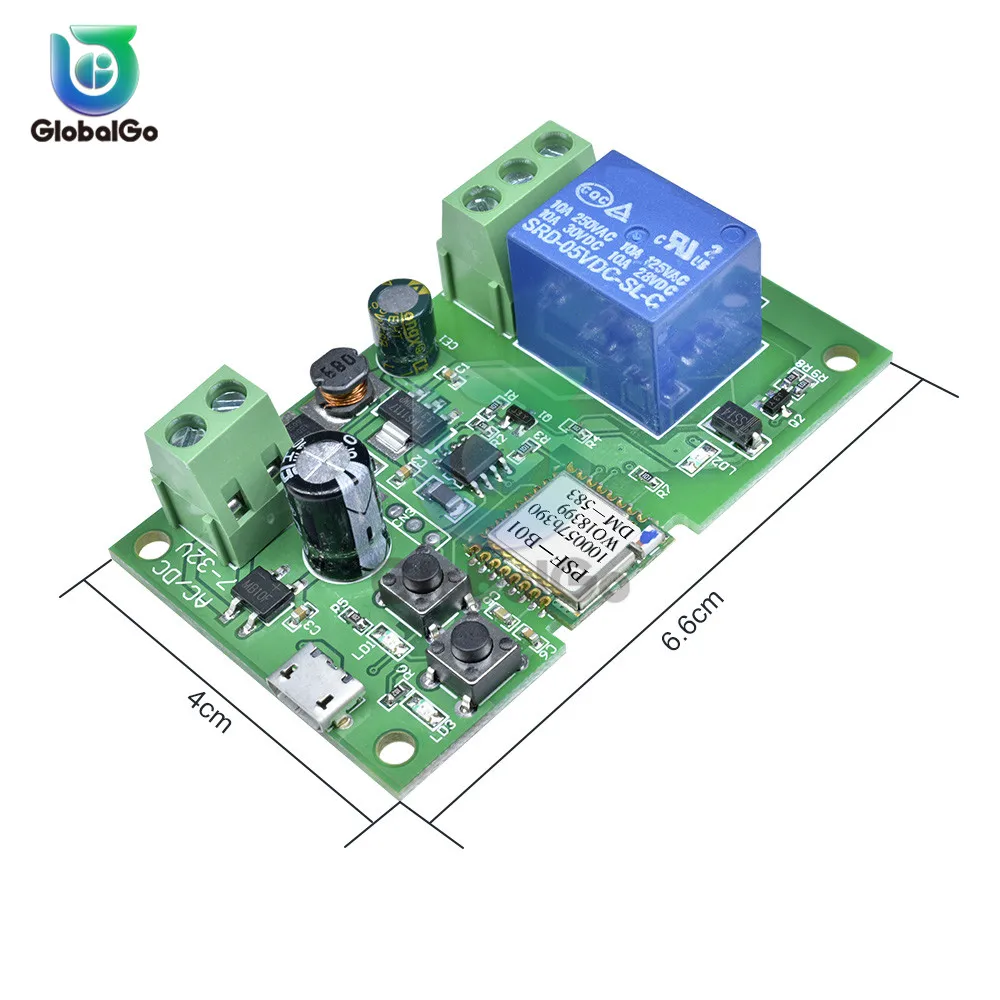 

Self-locking Intelligence WiFi Relay Module DC5V-32V Wireless WIFI Module Things Smart Home Remote Control Switch