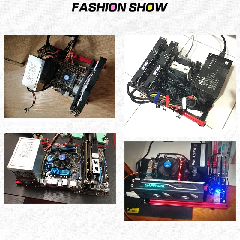 DIY Mini itx/matx/ATX PC Chassis case Aluminum Desktop Open Bare Frame Horizontal Rack game host Box computer mainframe Parts