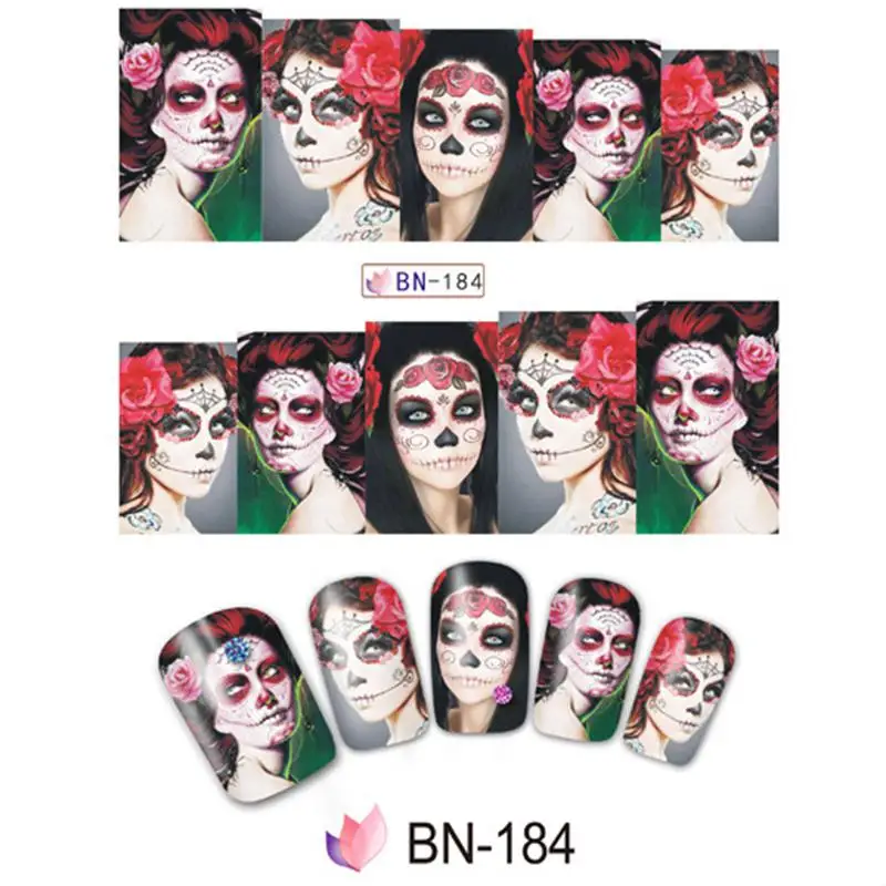 Хоббилана 10 шт. Обертывания для ногтей с черепом на Хэллоуин медицинский набор