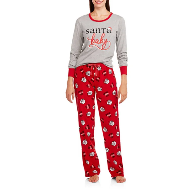Newest Letter Family Christmas Dad Mom Kids Pajamas Party T shirt Pants Casual Sleepwear Nightwear Home XMAS Pop Clothes | Мать и ребенок