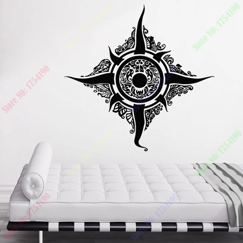 

Free Shipping Wall Decals Mandala Yoga Ornament Indian Decal Vinyl Sticker Home Decor Size 58x58cm