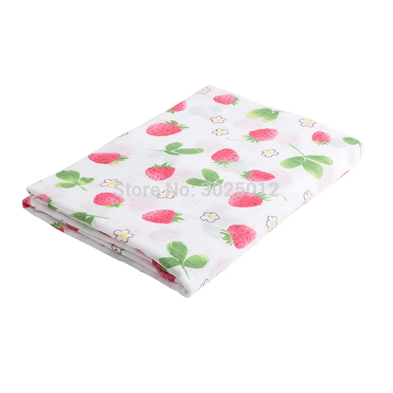 Муслиновое дерево, детское одеяло, муслиновое пеленание, обертывание, хлопок, бамбук, детское одеяло s для новорожденных, бамбуковое муслиновое одеяло s 120x120 см, персонаж для детей - Цвет: Strawberry