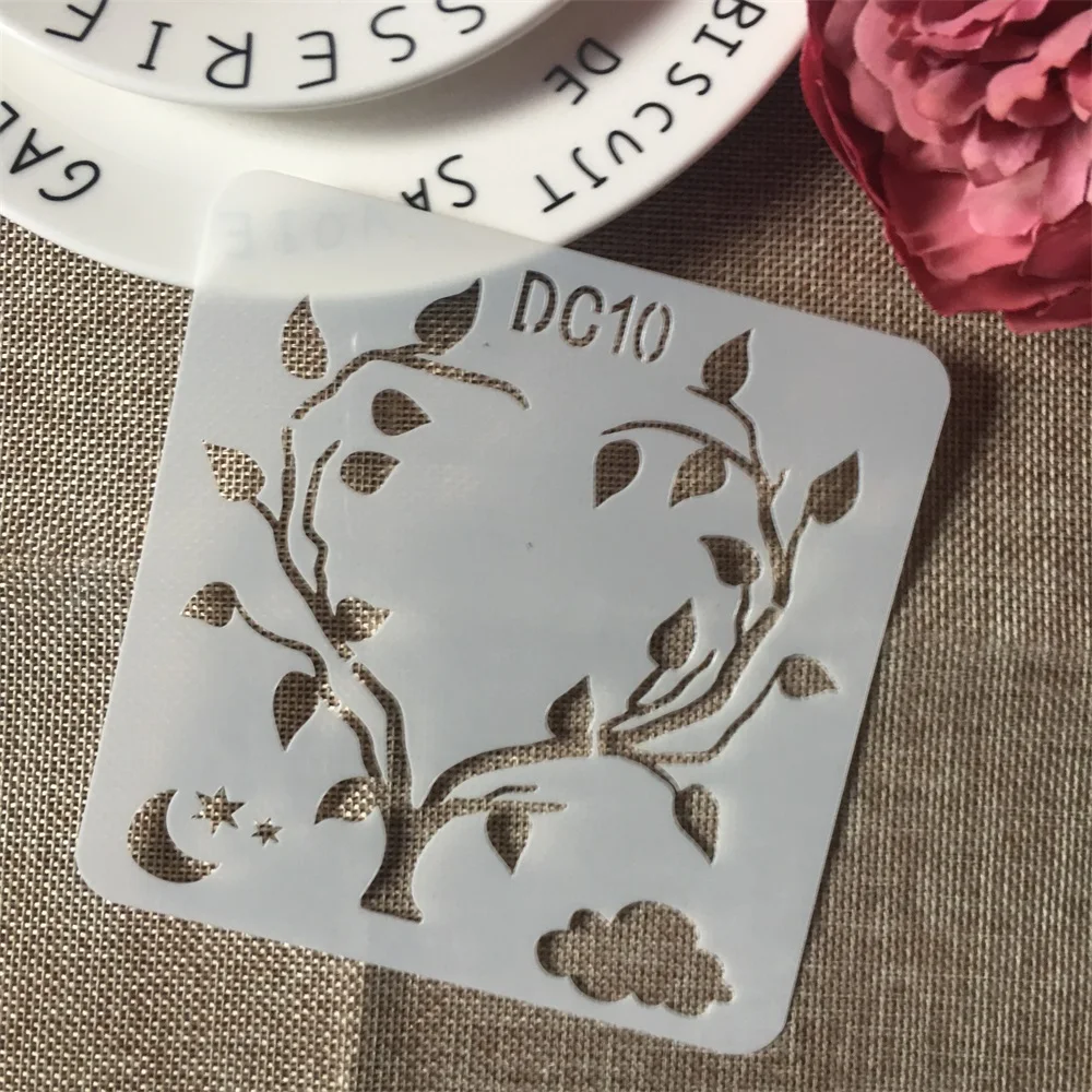 1 шт. 13 см Moon Tree Love Heart DIY Поделки трафареты настенная краска скрапбук печать