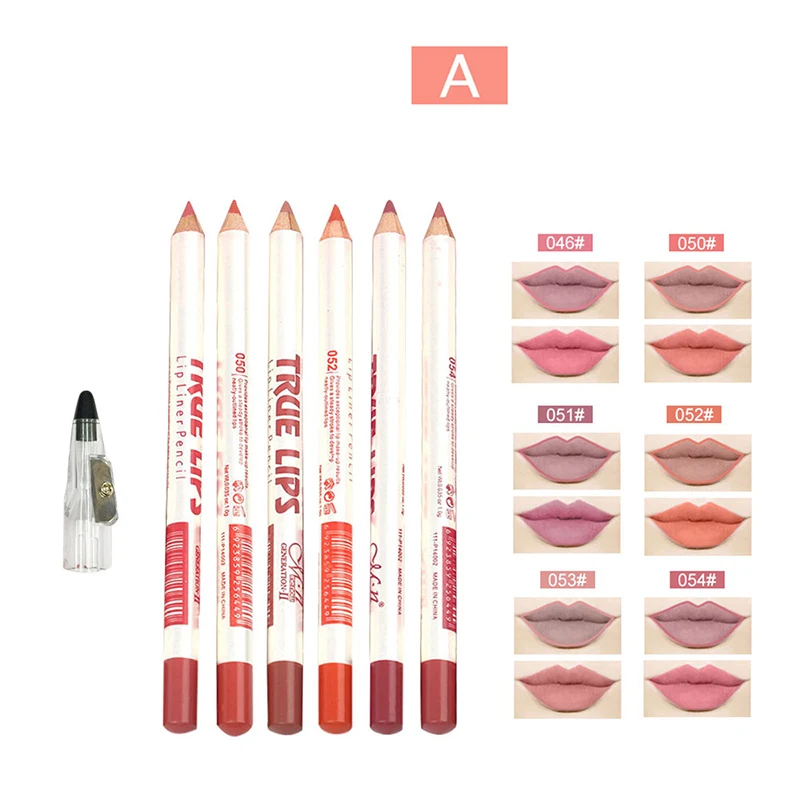 Lip Liner 6 шт./компл. губ Водонепроницаемый длительный Помада для губ Карандаш Косметика Макияж инструмент карандаш для губ Красота инструмент