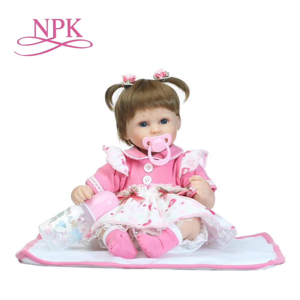 NPK 40 см новая силиконовая кукла-Реборн, игрушка для девочек brinquedos, подарок на день рождения для детей, виниловые куклы для младенцев, реалистичные