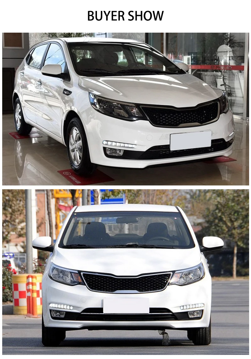 Корабль из России для Kia Rio K2 автомобиля DRL Габаритные огни Светодиодные лампы для авто внешний Туман свет лампы foglamp функция притухания