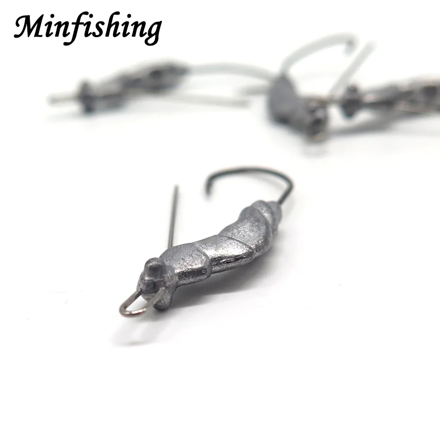 Minfishing 5 шт кривошипный Jig Head 3g свинцовый крючок для рыбалки на голову с высоким