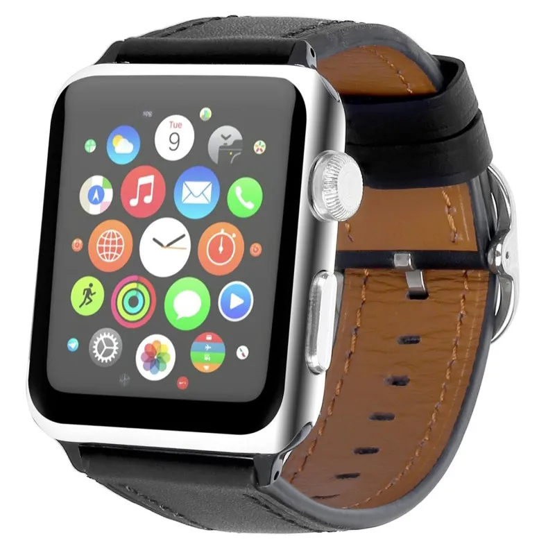 Новые Домашние тапочки из натуральной кожи, ремешок для наручных часов Apple Watch, ремешок 42 мм, 38 мм, версия 1/2/3 классической ремень с металлической пряжкой, замена ремешки Браслет