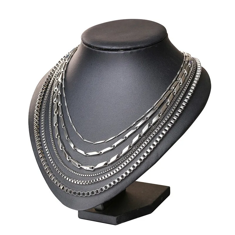 Звено цепи квадратная коробка шейный платок мужской из нержавеющей стали