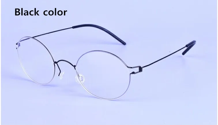 Ретро Круглые очки оправы мужские титановые очки Morten Oculos feminino Lentes Opticos Mujer gafas de - Цвет оправы: Black frame