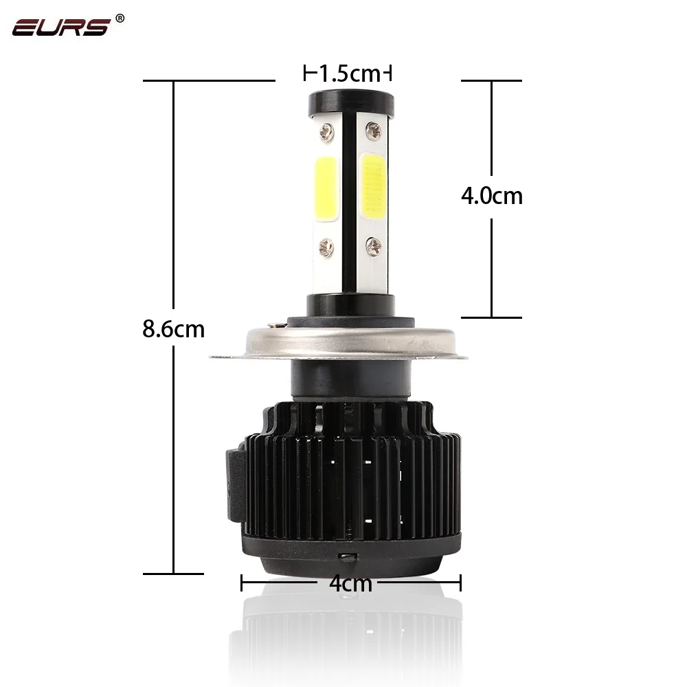 EURS 4 Said COB H11 H1 H3 9005 9006 H7 светодиодный H4 автомобильный головной светильник лампы Hi Lo