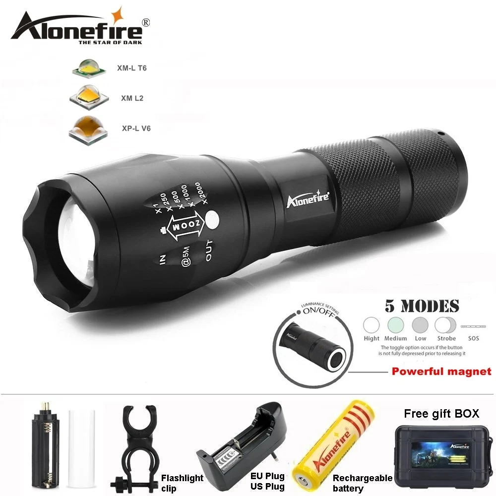 AloneFire тактический фонарь G700N XM L T6 L2 светодиодный велосипедный с зумом Магнитный