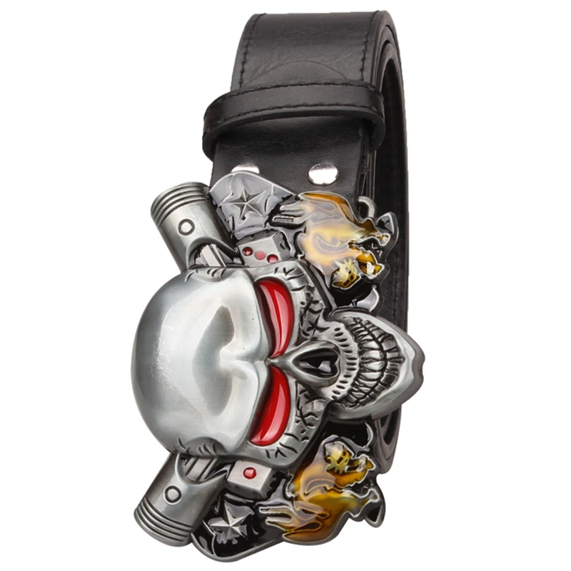 Дикий преувеличенный стильный ремень Джокер покер металлической пряжкой Ремни