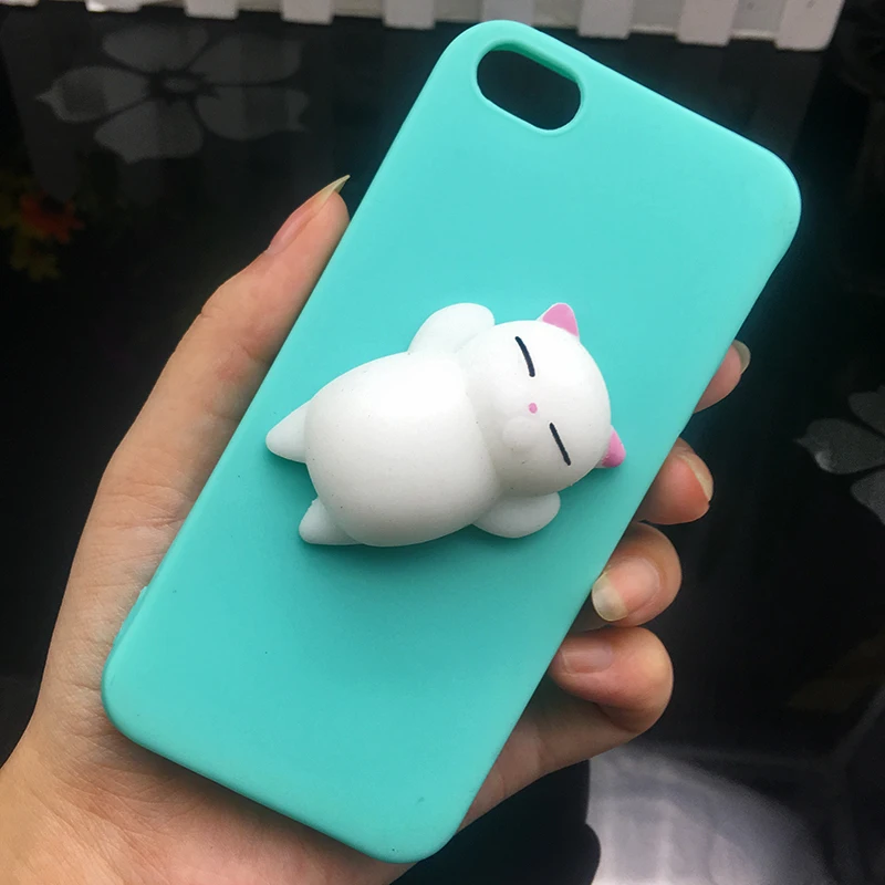 Милые мягкие силиконовые чехлы из ТПУ с объемным котом для iphone 5, 5S, SE, 6, 6s plus, яркие цвета, задняя крышка, 5 S, 7, 7 plus, 8, 8 plus, X, чехлы для телефонов