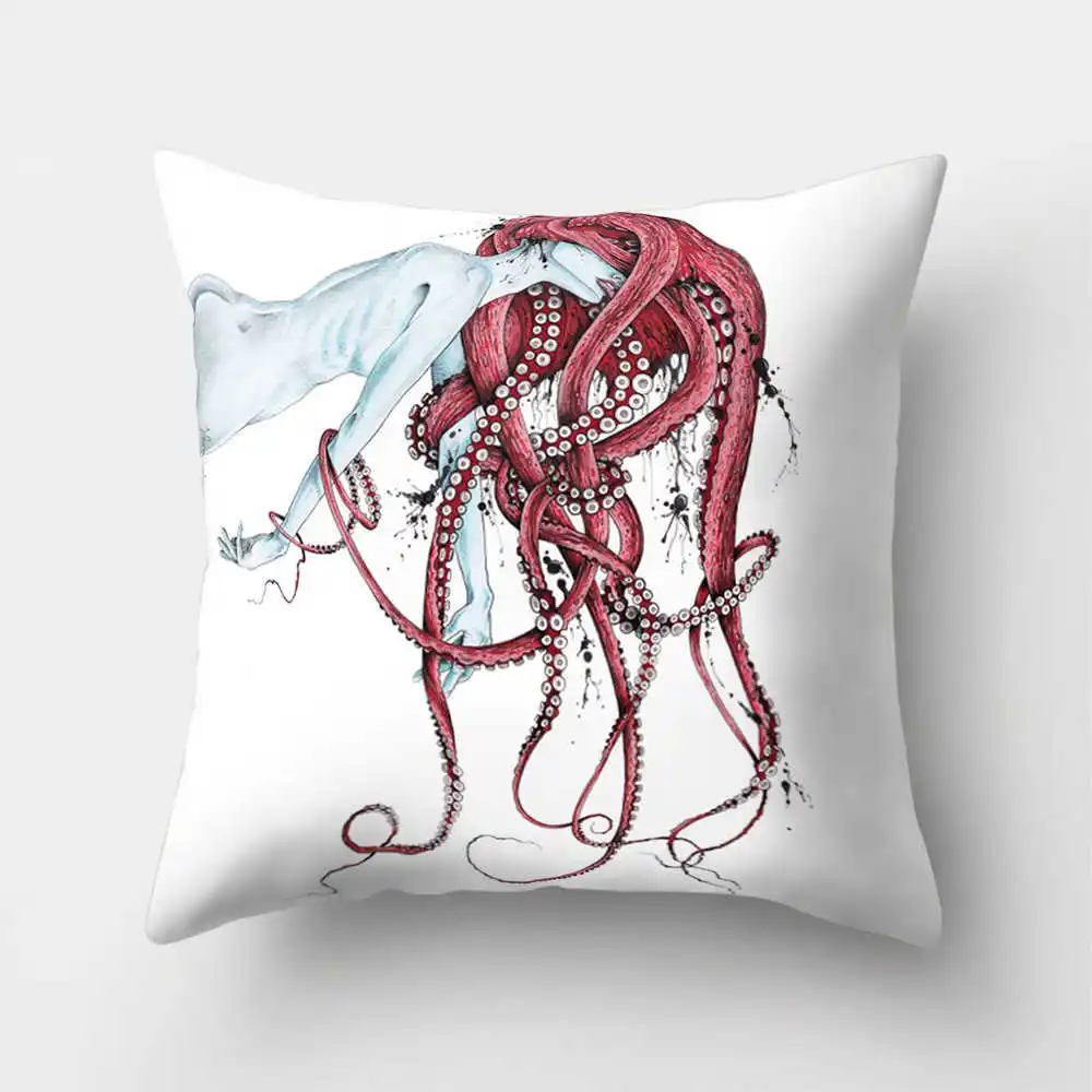 Морские животные Осьминог полиэстер Подушка Чехол для диванных подушек