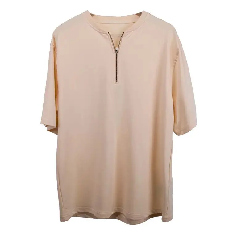 Мужская/женская футболка с коротким рукавом на молнии в стиле хип хоп|Мужские