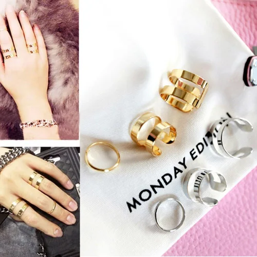 FAMSHIN D28 модные аксессуары Краткое отверстия 1 предмет кольцо с камнем|joint ring|fashion