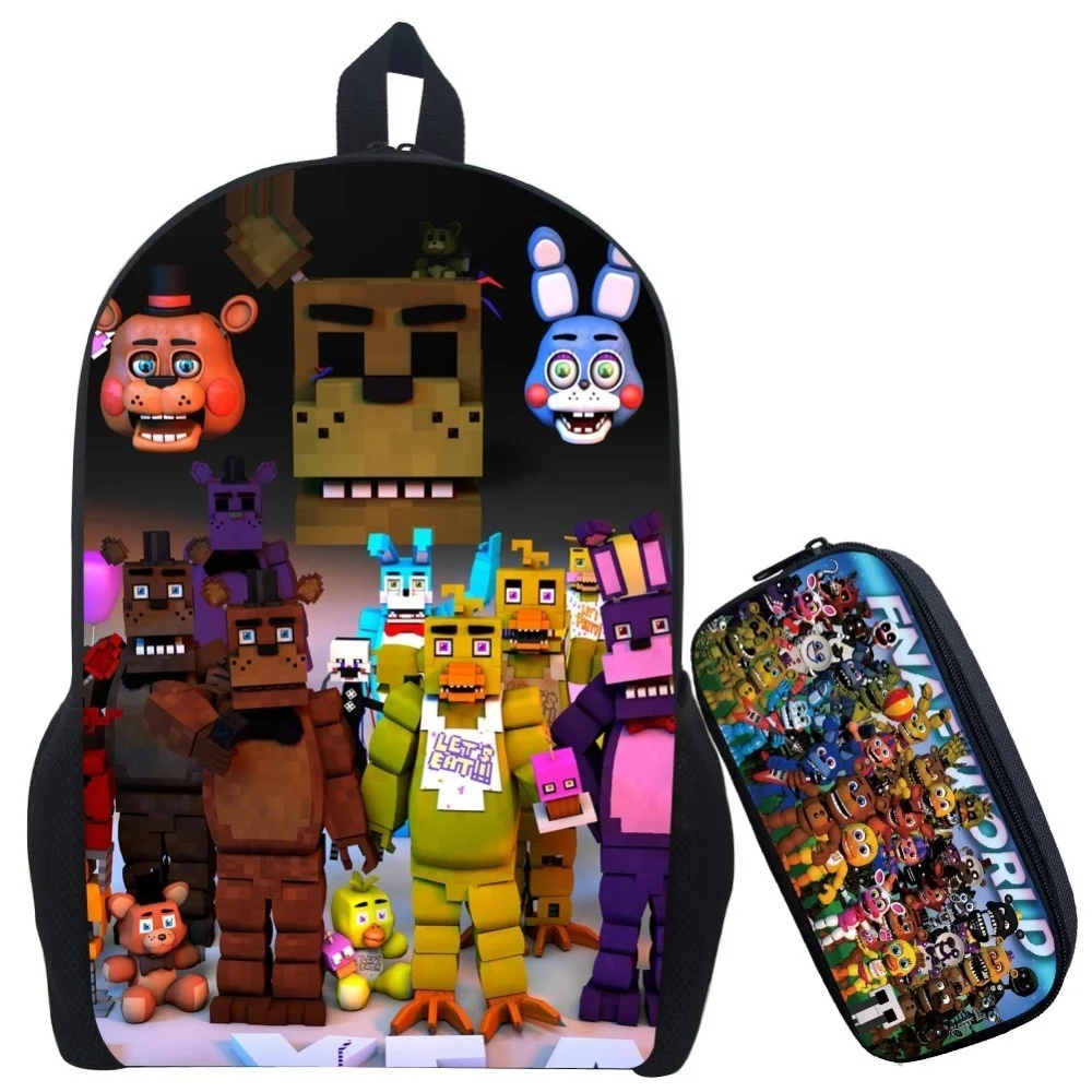 Серый Рюкзак Five Nights At Freddy Детский рюкзак для мальчиков и девочек рюкзак с рисунком аниме Five Nights At Freddy - Цвет: Серый