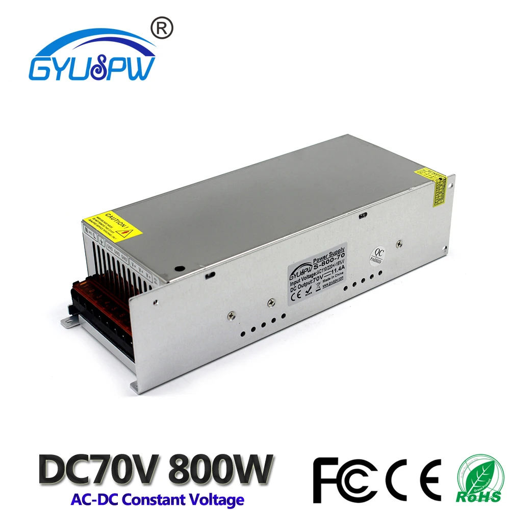Регулируемый импульсный источник питания DC70V 800W с одним выходом трансформатор 220V