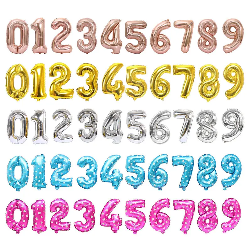 32-дюймовые большие фольгированные шары на день рождения цифры-цифры фигурки