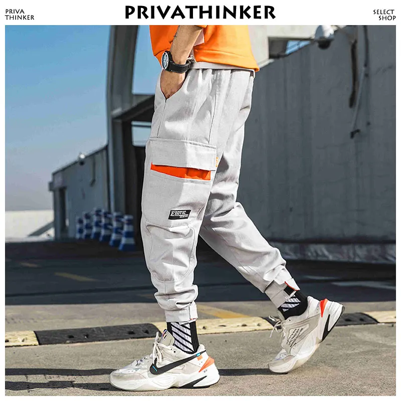Privathinker цветные брюки карго, мужские, Мужская Уличная одежда с карманом, шаровары, мужские хип-хоп штаны для бега, Корейская одежда 3XL