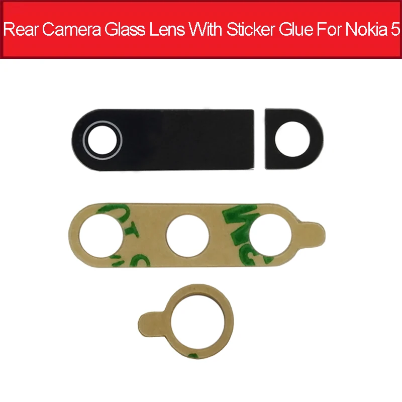 Задняя камера со стеклянным объективом для Nokia 5 TA-1024 TA-1027 TA-1044 TA-1053 5,2 В Задняя крышка объектива камеры+ клейкая наклейка Замена