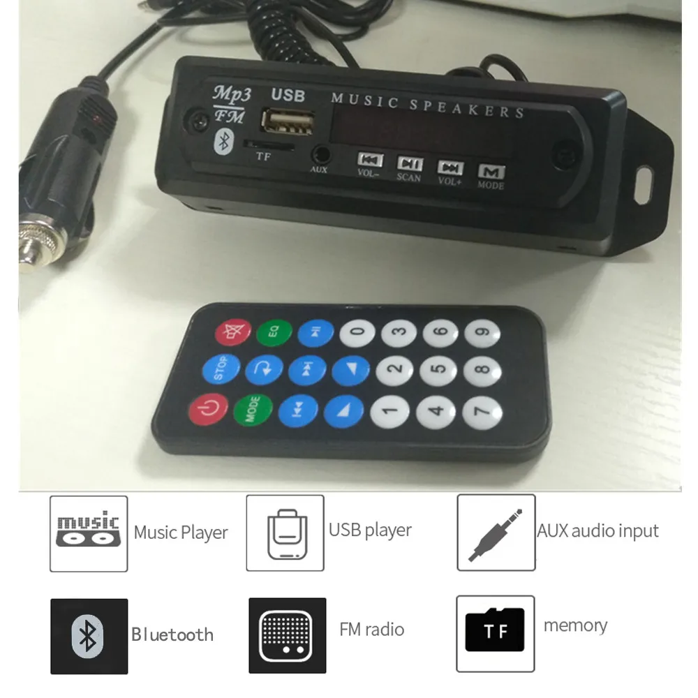 Автомобильный Bluetooth MP3 плеер 12 В декодер плата автомобильный модуль FM радио