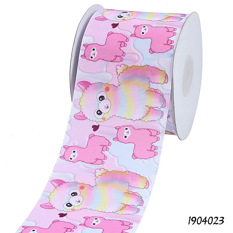 (50 ярдов/партия) FLRARIBBON популярный мультфильм Llama grosgrain школьная лента с