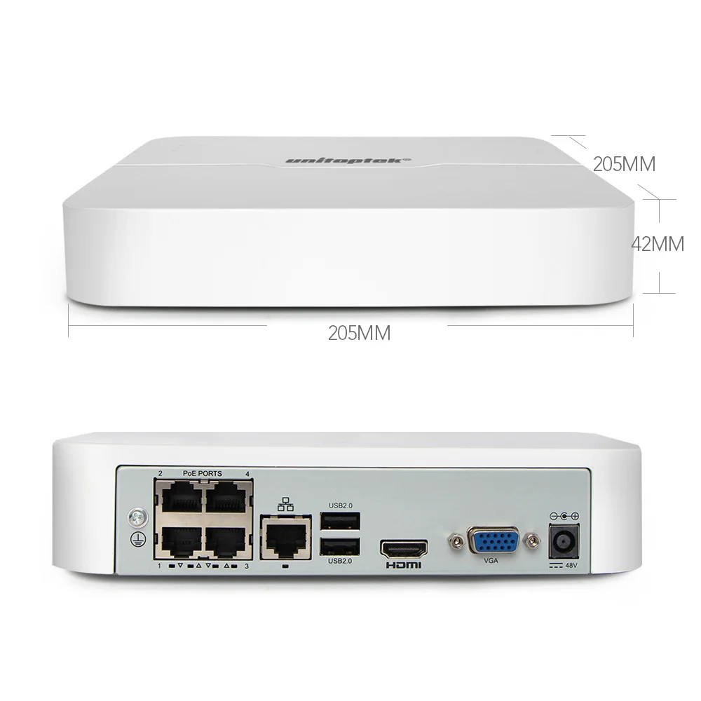 Мини система видеонаблюдения POE NVR Ultra 200 1080 м 265 P 4 канала водонепроницаемая IP