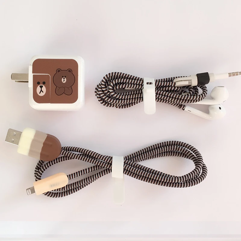 2018 новый кабель намотки мультфильм USB протектор для кабеля передачи данных набор