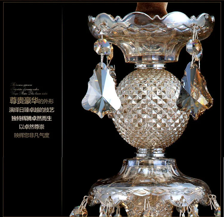 Мини столовая люстры коньяк Хрустальное освещение E14 led подвесной светильник