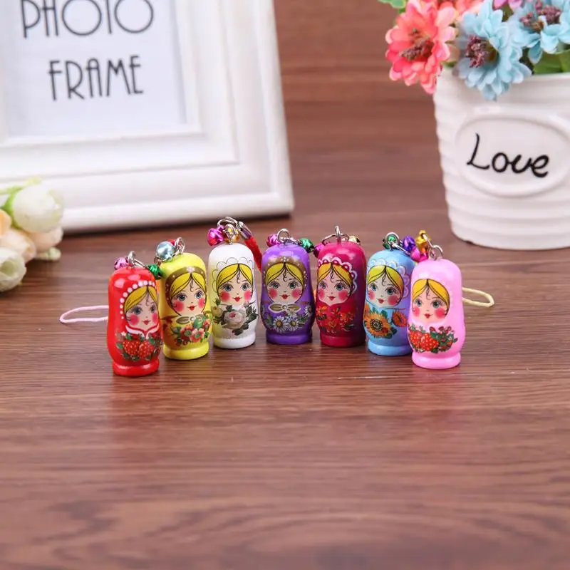 12 шт. креативные деревянные русские пустые Matryoshka куклы брелок для дома автомобиля украшения для сумочки украшения игрушки для детей Подарки
