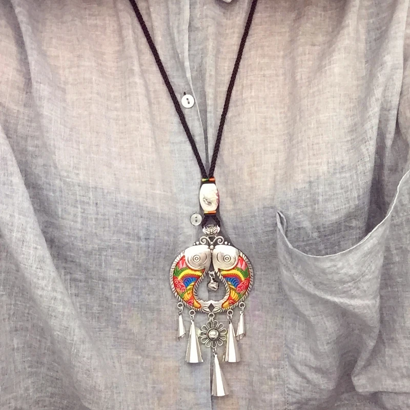 Для женщин Длинная цепочка Макси ожерелья и кулоны Винтаж Бохо Бахрома Кисточкой