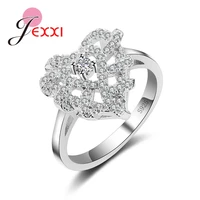 unique design voluble heart shape new type ring 925 sterling silver ring with full cz crystal best jewelry gift for wome