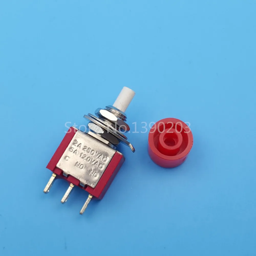 10 шт. красный 3Pin C-NO-NC 6 мм Мини Мгновенный кнопочный переключатель 2A/250VAC