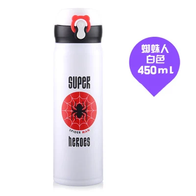 450ml OUSSIRRO 304 термосы из нержавеющей стали с супергероем, высокое качество, Бэтмен, суперчеловек-паук, бутылка для воды - Цвет: 450ml