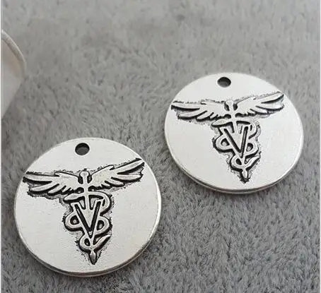 

High Quality 20 Pieces/Lot Diameter 22mm Alloy Metal Round Disc Diy Making Charm Pendant