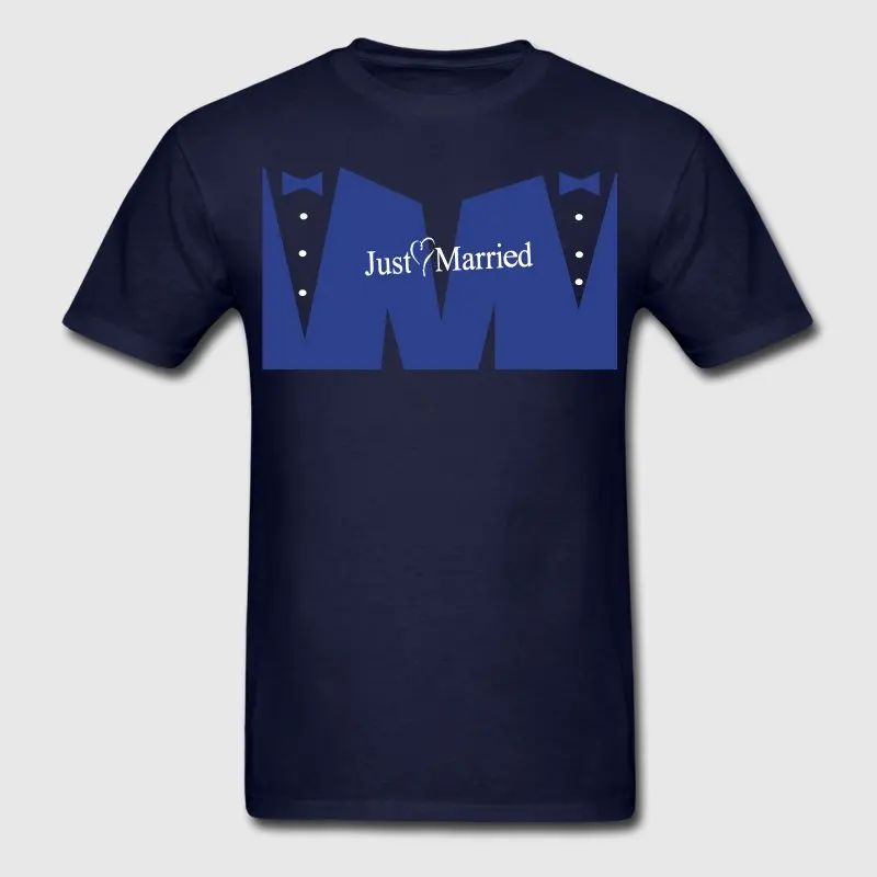 Fitness Tshirt For Men Homme Just Married (Gay Couple) T Shirt Trend Hiphop Camiseta 100% Cotton Comfortable | Мужская одежда