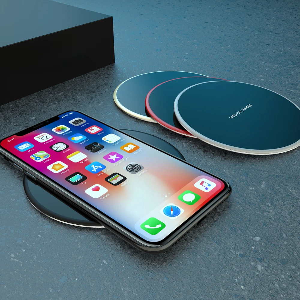 Ascromy Ultra Thin Wireless Charger Pad For Apple iPhone XS Max XR X XSmax 8 Plus Samsung Galaxy Note 9 Fast Cordless Charging | Мобильные