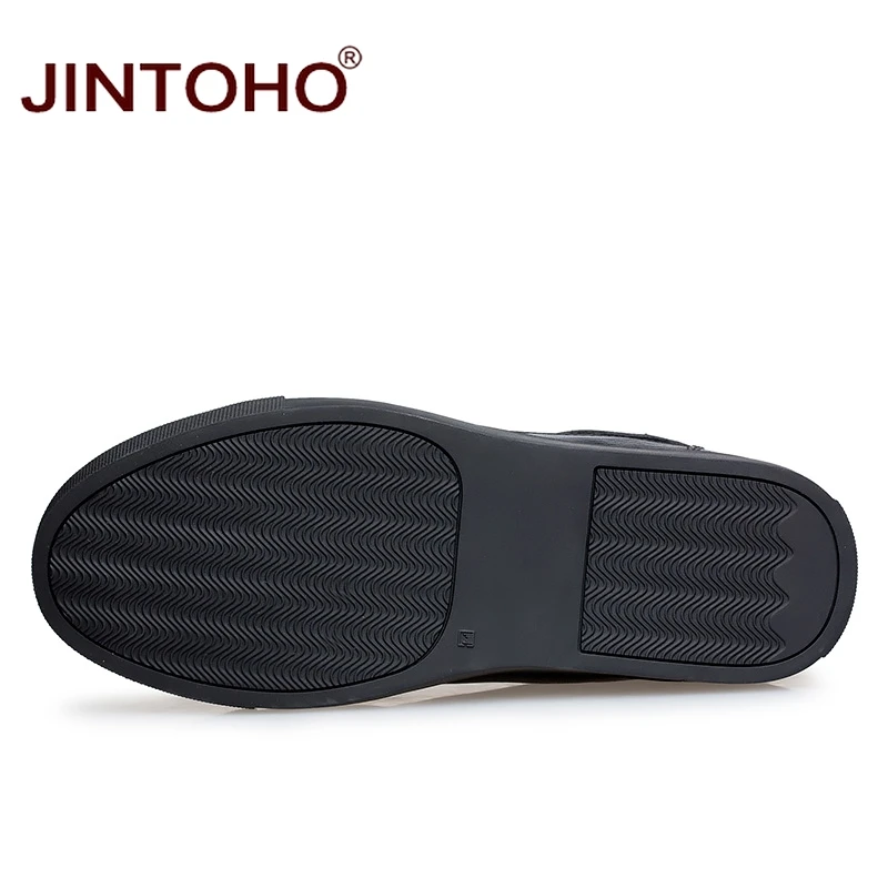 JINTOHO/большие размеры; мужские ботинки из натуральной кожи; модные мужские кожаные ботинки; зимняя мужская обувь; брендовые ботинки для мужчин