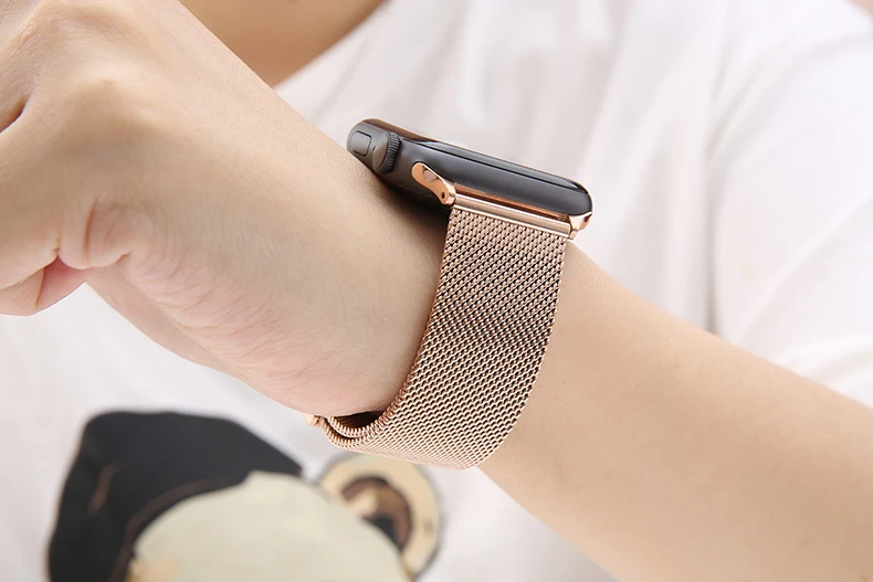 Миланская петля, ремешок из нержавеющей стали+ чехол для Apple Watch, 40 мм, 44 мм, 38 мм, 42 мм, защита экрана, спортивный браслет для iWatch