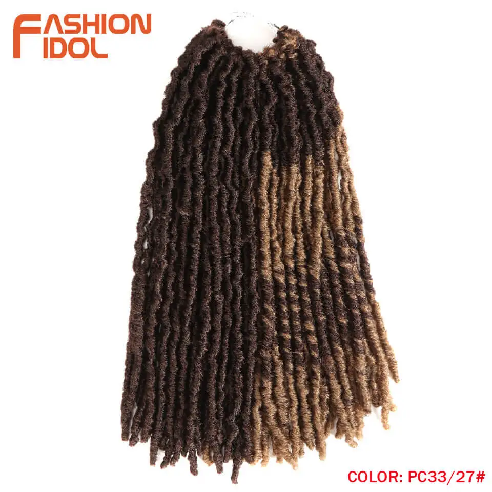 Мода IDOL афро искусственный Locs Crotchet волосы для наращивания Омбре красный синий коричневый 18 дюймов регги крючком косички синтетические волосы для женщин - Цвет: #33