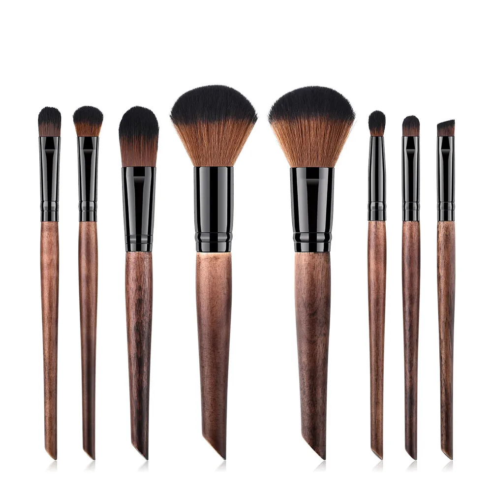 OutTop Makeup Brushes 8PCS Brown Face Eye Shadow Eyeliner Foundation Powder Cosmetic Brush Set Wood Natural June19 | Красота и