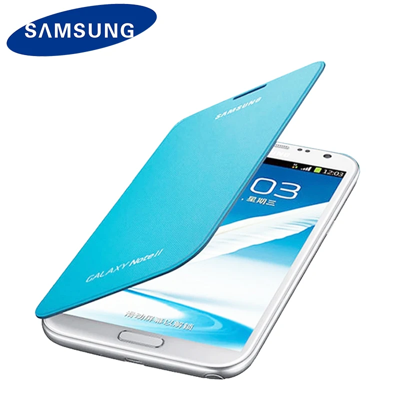 Оригинальный samsung флип чехол для Galaxy Note 2 N7100 Кожаный противоударный чехол|case for