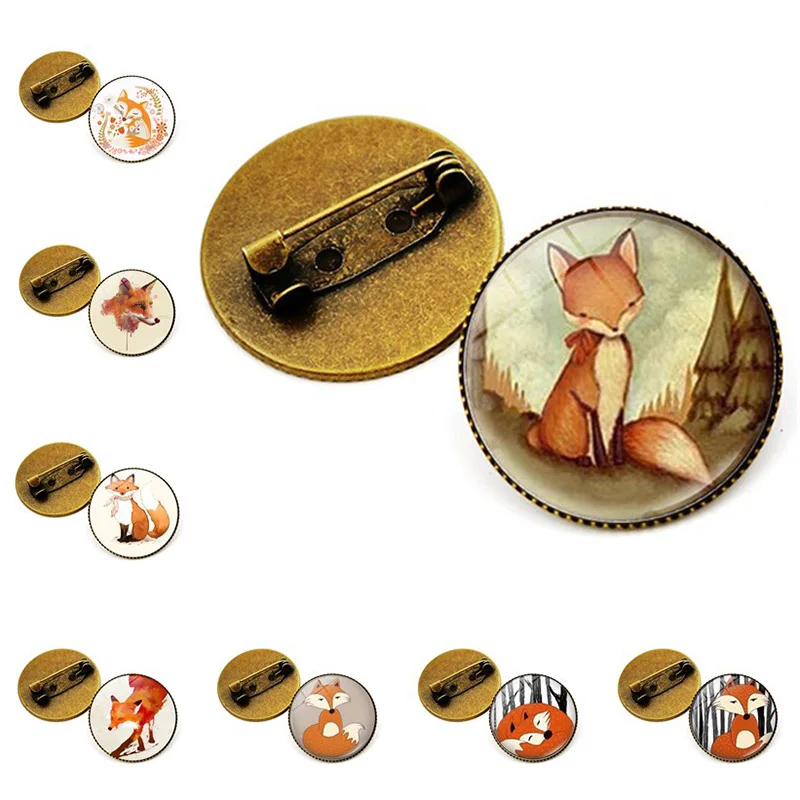 12 стилей винтажные брошь Лисичка ювелирные изделия стеклянные Драгоценности